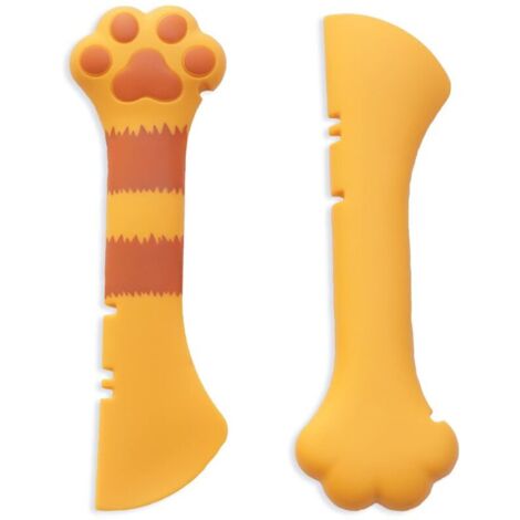 Pelle à nourriture humide pour chat, mini cuillère pour aliments en conserve pour animaux de compagnie, sans BPA, petite cuillère d'empotage, grattoir pour chat facile à nettoyer (simple) (Orange)