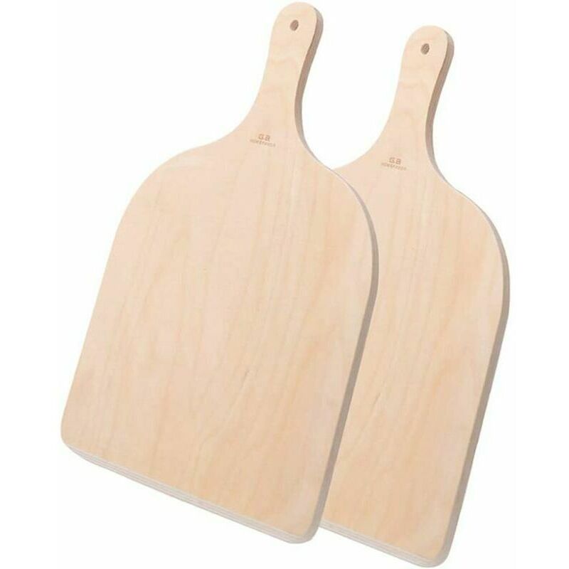 LaBlanc - Lot de 2 Pelle à Pizza en Bois, Pizza Paddle pour Les Pizzas, Tartes, Pain