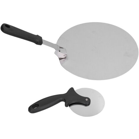Pelle à Pizza Pliable 10 Pouces en Acier Inox, Couteau à Pizza et Spatule pour Four