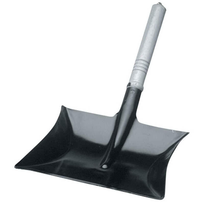 Pelle à poussière avec manche en bois capuchon/bague Lame L220xl.230 mm métal laqué noir