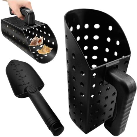 Pelle à Sable pour détecteur de métaux, 2 Accessoires de détecteur métaux, Pelle et à Sable en Plastique léger et Portable, Tamis pour Les bombardements Plage, Plaisir en Plein air