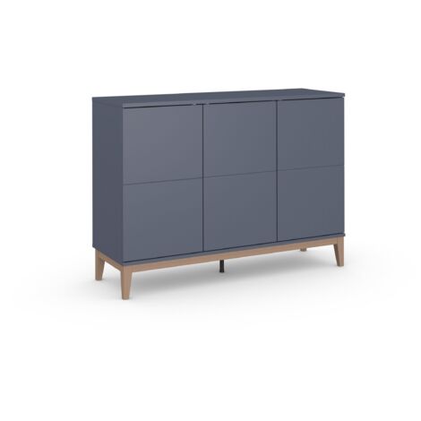 Pelle Buffet avec 3 portes effet bois gris