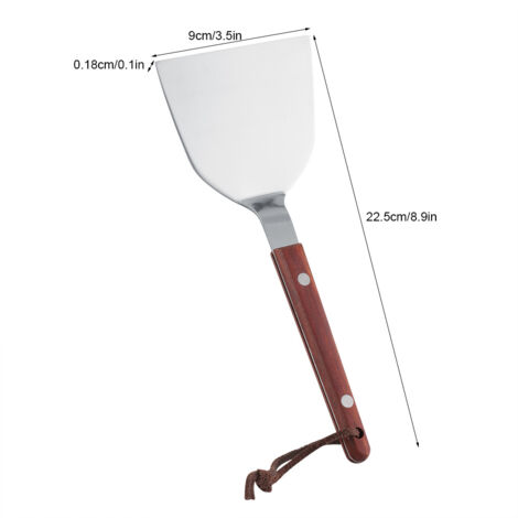 Pelle Cuisine Pelle Barbecue Spatule Pancake Pizza 85 Pelleteuse Made in Stainless Steel Poignée Bois de Santal Rouge Dimension 22.5x9cm Cuisine Professionnelle Domestique Spécial Outil