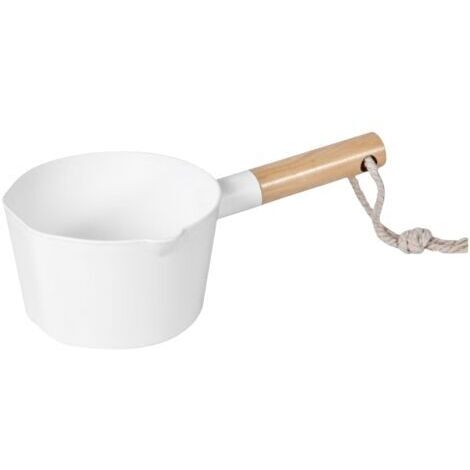 Pelle d'arrosage pour arroser les fleurs et prendre un bain Pelle de cuisine pour arroser la maison de style japonais avec corde de suspension peut tenir debout blanc