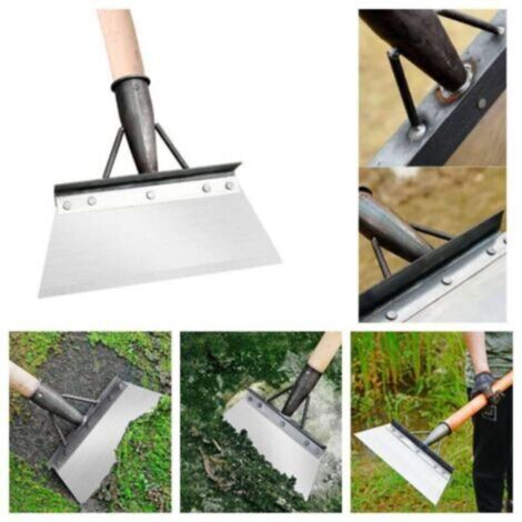 Pelle de jardinage multifonctionnelle, pelle de nettoyage, aménagement paysager en acier inoxydable, jardin, plantation, grattage du sol, pelle de ferme, outil de désherbage, 23cm