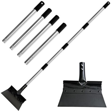 Pelle De Nettoyage Multifonctionnelle Avec Manche En 4 Parties, Manche Télescopique De 174 Cm, Acier Inoxydable Antirouille, Arrache-Mauvaises Herbes, Grattoir De Jardin Pour Jardin, Terrasse Et Dalle
