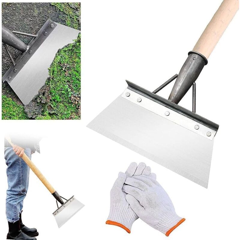 Pelle de Nettoyage multifonctionnelle, Pelle de Nettoyage Multifonction en Acier Inoxydable, grattoir de Jardin pour Mauvaises Herbes et Mousse,
