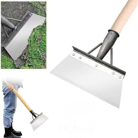 Pelle de Nettoyage multifonctionnelle, Pelle de Nettoyage Multifonction en Acier Inoxydable,Pelle à neige,grattoir de Jardin pour Mauvaises Herbes et Mousse, Outil de désherbage de Ferme(30 cm)