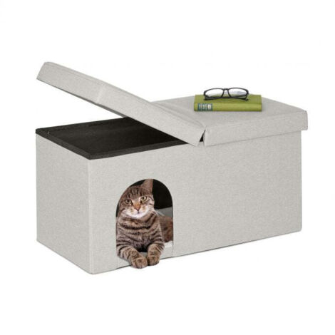 Pelle di gatto beige con coperchio