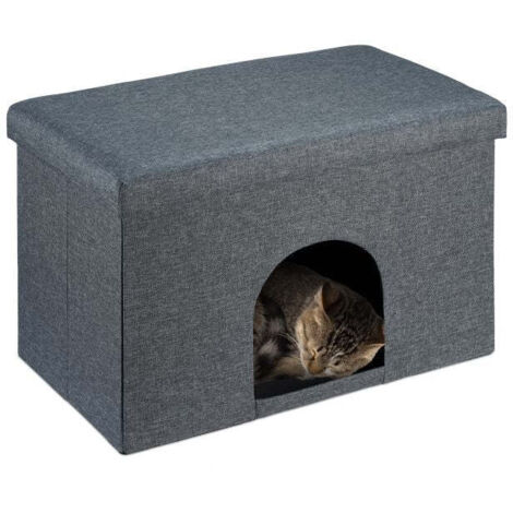 Pelle di gatto con cuscino del sedile in grigio