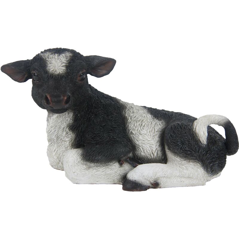 Image of Pelle di vitello bianca e nera rivestita di resina 23,3 x 10,5 x 12,8 cm