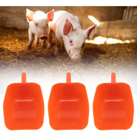 Pelle pour Alimentation Animale de 3 Pièces, Shovel pour Basse-cour Portable et Résistant en Plastique avec Dimensions 23x15.5x9 cm