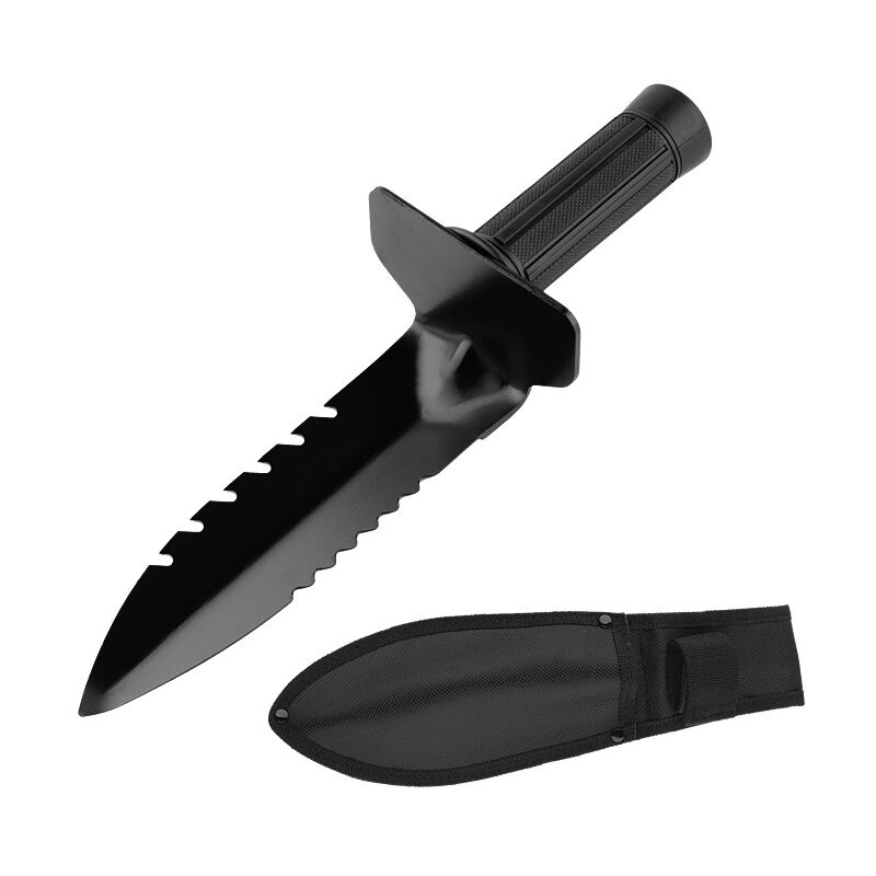 Pelle pour Détecteur de Métaux, Outil de Fouille Robuste à Double Dentelure, Pelle de Jardinage avec Étui de Transport, pour Jardinage, Camping,