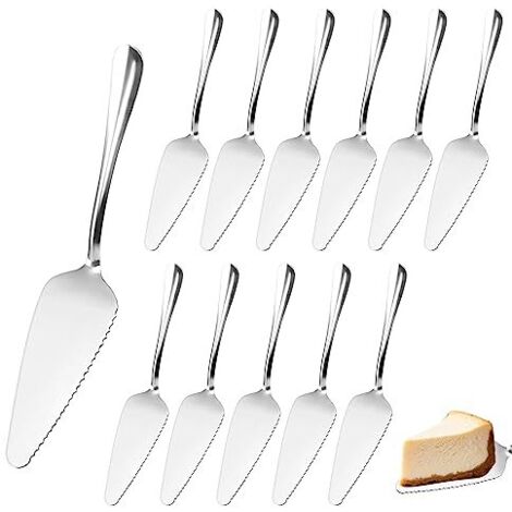 Pelles à Gâteau en Acier Inoxydable, 12 Pièces Couteau à Gâteau Pelle à Pizza, Serveur à Gâteau Pelle à Gâteau Dentelée en Acier Inoxydable pour Cuisine Fêtes Quotidiennes Mariages