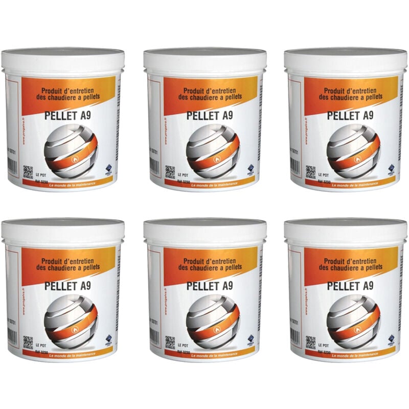Progalva - pellet A9 Produit entretien poêle et chaudière à pellet - 6 Pots de 3x40g