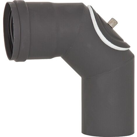 Pellet-Abgasrohr-Bogen 90° Ø 80 mm mit Revision, lackiert, mit Silikondichtung