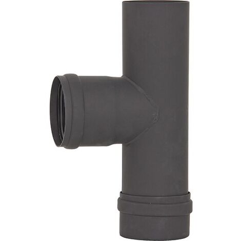 Pellet-Abgasrohr T-Anschluss mit Revision, Ø 80 mm, lackiert, mit Silikondichtung