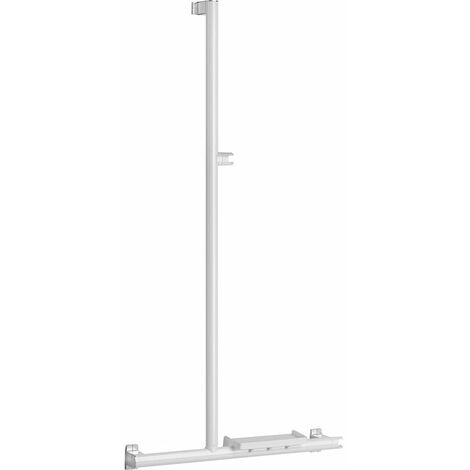 Pellet – Barre de douche en T 1296 x 678 mm – Aluminium blanc époxy – Charge max 150 kg – Fixation invisible pour salle de bain
