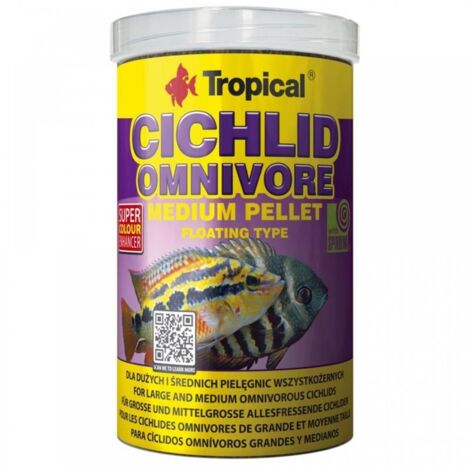 PELLET MEDIO PER CICLIDE TROPICALI ONNIVORI 1000ML/360G
