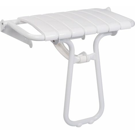 Pellet – Siège de douche escamotable blanc 500 mm – Charge 150 kg – Aluminium et polypropylène – Installation facile pour PMR