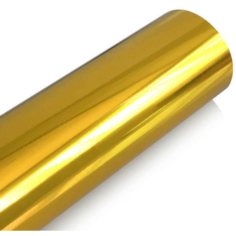 Pellicola adesiva cromata oro per car wrapping Misura - 2,5cm x 5 Metri