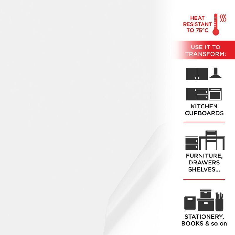 Pellicola Adesiva Effetto Bianco Lucido 45 cm x 2 mt
