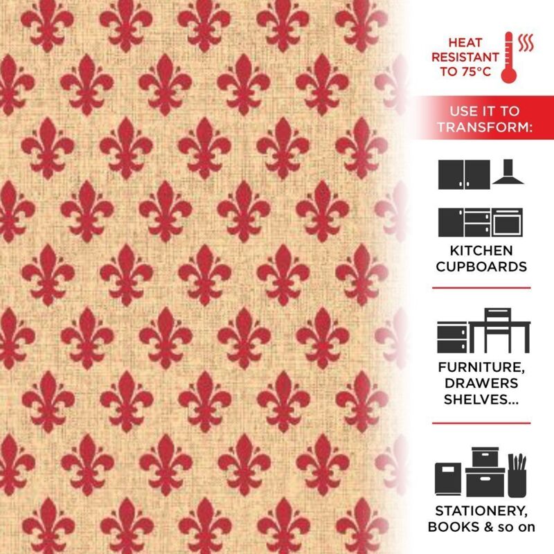 Pellicola Adesiva Effetto Giglio Rosso 45 cm x 2 mt