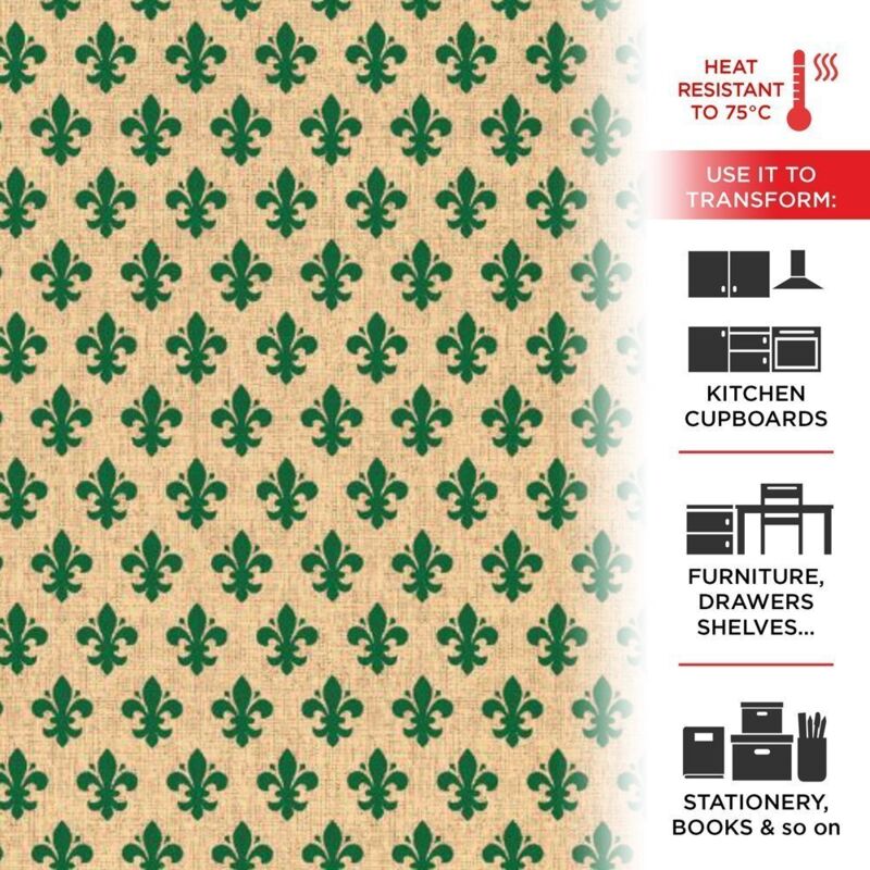 Pellicola Adesiva Effetto Giglio Verde 45 cm x 2 mt