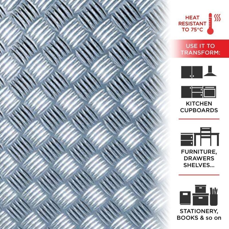 Pellicola Adesiva Effetto Metallico Lucido 45 cm x 1,5 Mt