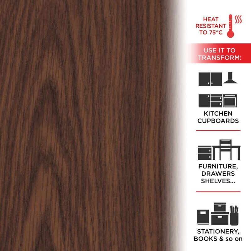 Pellicola Adesiva Effetto Quercia Rustico 45 cm x 2 mt