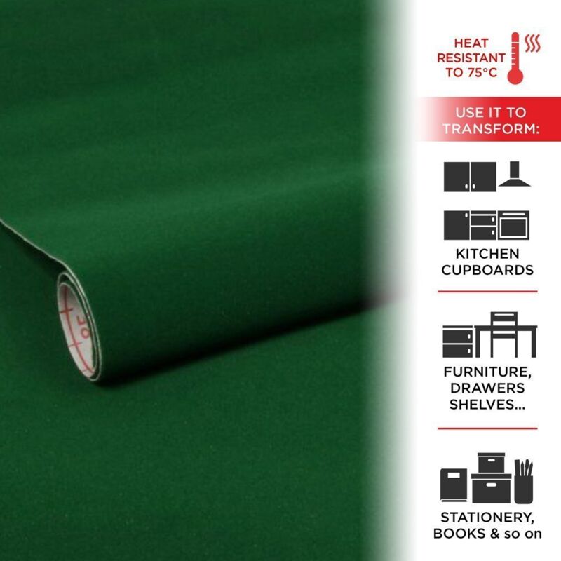 Pellicola Adesiva Effetto Velluto Verde 45 cm x 1 Mt