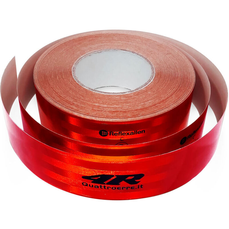 Pellicola Adesiva Omologata Retroriflettente Conspicuity 3M per Bordatura Veicoli, 50 mm x 5 m - Colore: ROSSO