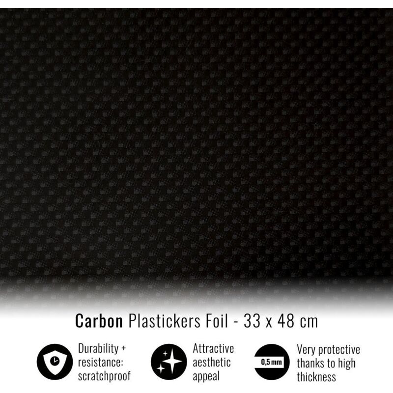 Pellicola Adesiva per Plastiche, Carbon - Dimensione: 33 X 48 CM