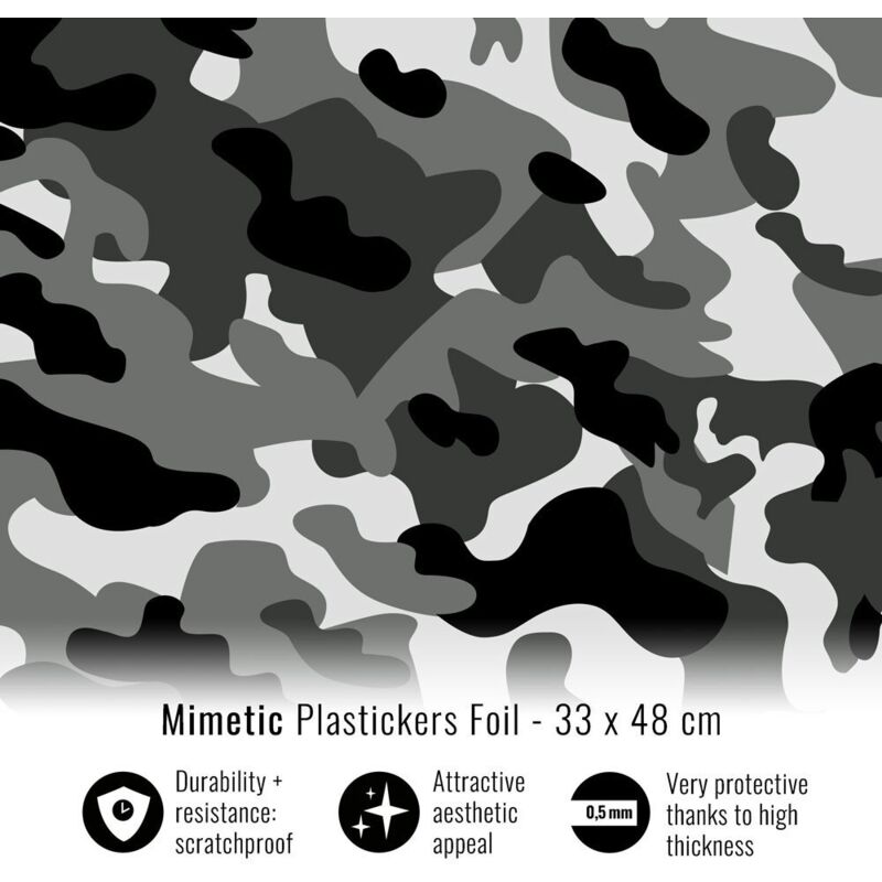 Pellicola Adesiva per Plastiche, Mimetic - Dimensione: 33 X 48 CM