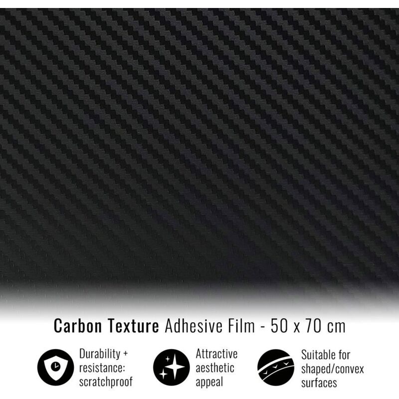 Pellicola Adesiva per Wrapping Carbonio - Dimensione: 50 X 70 CM