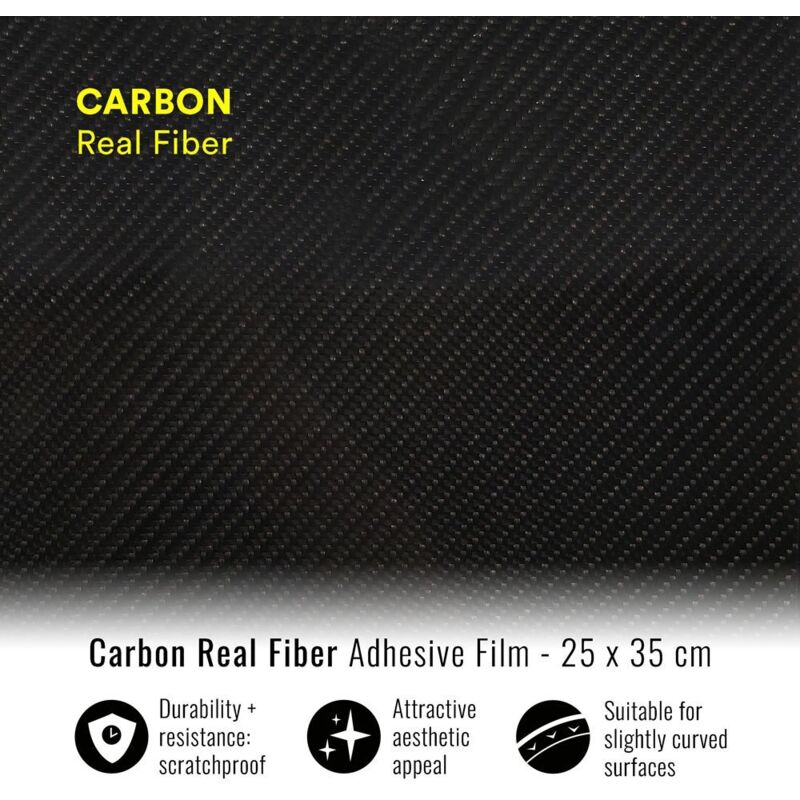 Pellicola Adesiva per Wrapping Carbonio Vera Fibra - Dimensione: 25 X 35 CM