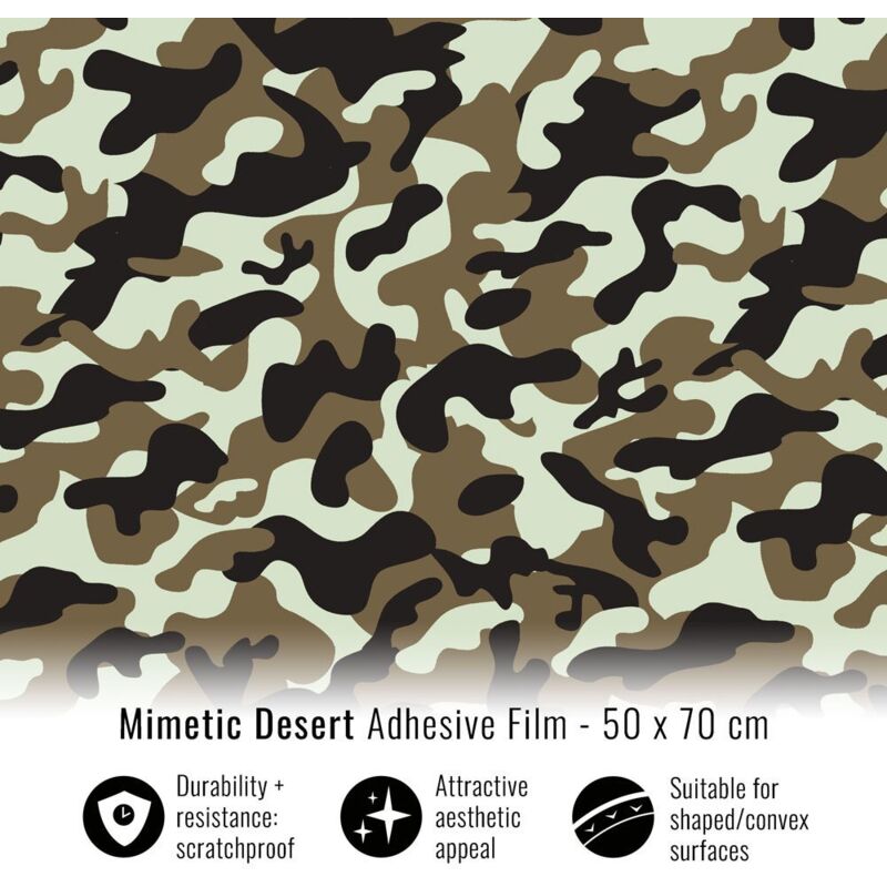 Pellicola Adesiva per Wrapping Mimetic Desert - Dimensione: 50 X 70 CM