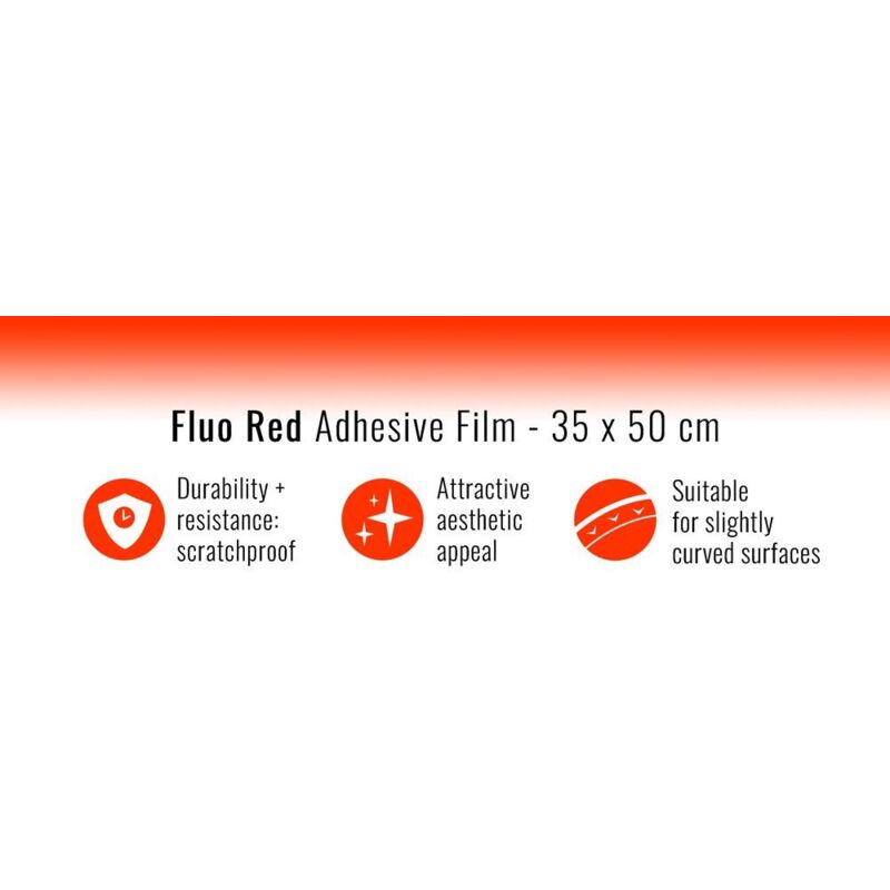 Pellicola Adesiva per Wrapping Rosso Fluo - Dimensione: 35 X 50 CM
