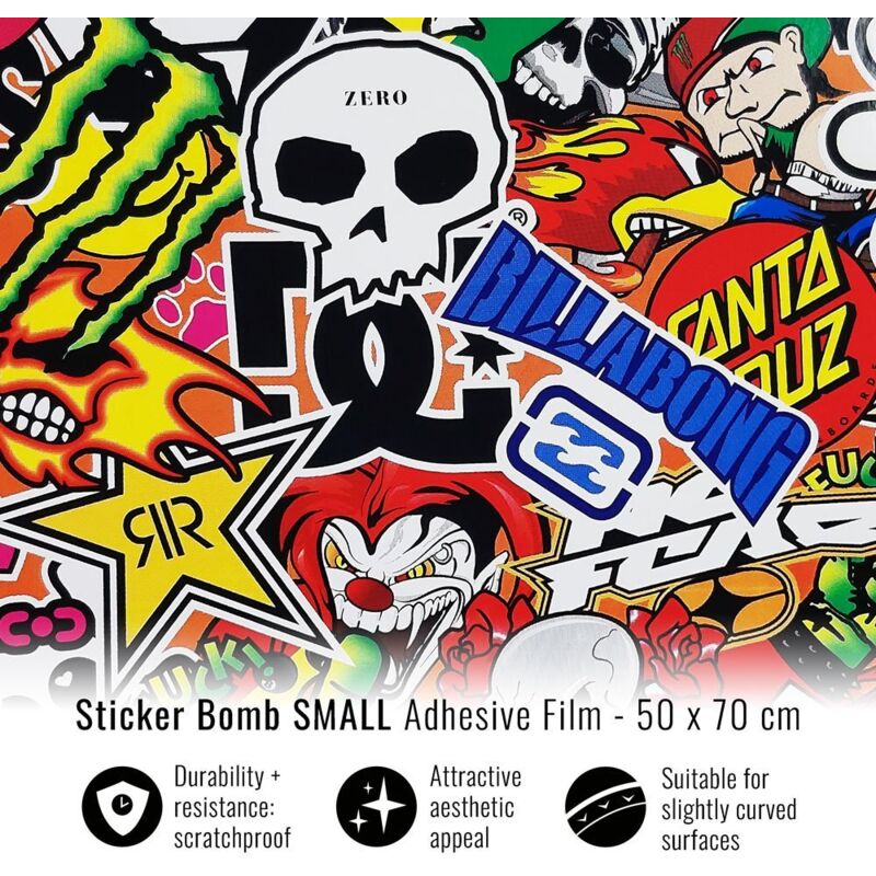 Pellicola Adesiva per Wrapping Sticker Bomb Small - Dimensione: 50 X 70 CM