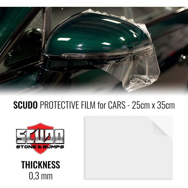 Pellicola Adesiva Scudo per Carrozzeria Auto, 25 x 35 cm, Spessore 0.3 mm