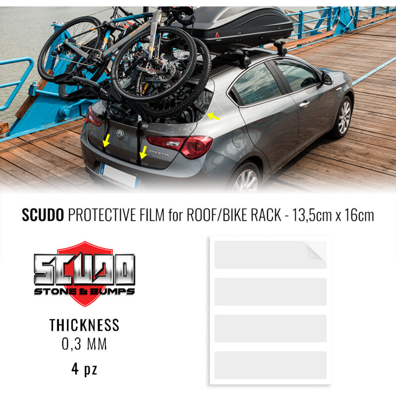 Pellicola Adesiva Scudo per Portapacchi Auto, 13,5 x 16 cm, Spessore 0.3 mm