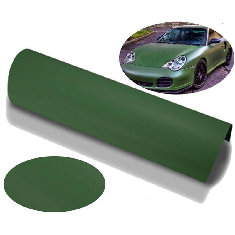 Image of Stickerslab - Pellicola adesiva verde militare car wrapping tuning antigraffio no bolle Misura - 152cm x 100cm