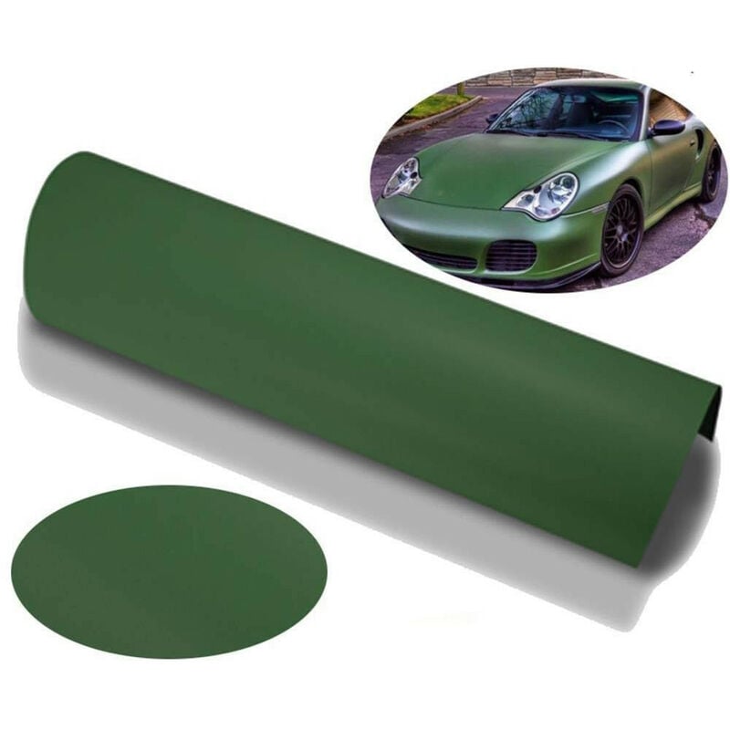 Image of Stickerslab - Pellicola adesiva verde militare car wrapping tuning antigraffio no bolle Misura - 152cm x 200cm