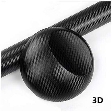 Pellicola in vinile 3D (2 pezzi), adesivo in fibra di carbonio 3D per auto, cover posteriore per smartphone, moto, veicolo, adesivo in vinile in fibra di carbonio 152 cm x 30 cm nero