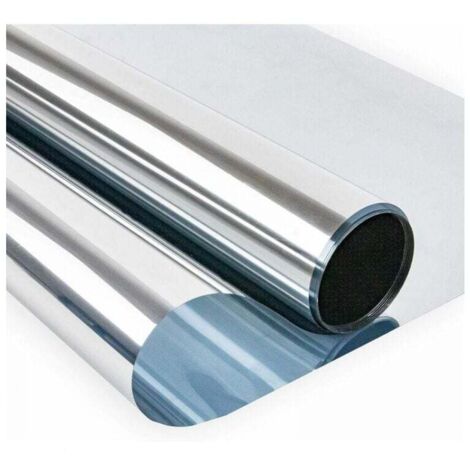 Pellicola per vetri a specchio unidirezionale 30×300CM Protezione dal calore e dai raggi UV Protezione della privacy Adatta per vetrine di negozi di uffici domestici Argento bifacciale