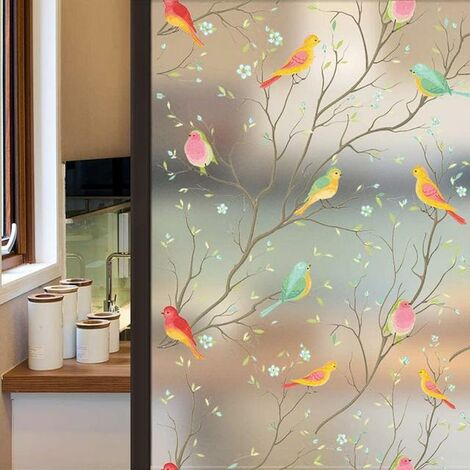 Pellicola per vetri Privacy decalcomanie per uccelli Non adesive opache rivestimento in vetro decorativo adesivi per finestre smerigliati con tinta statica per la casa,pure frosted,60x100 cm