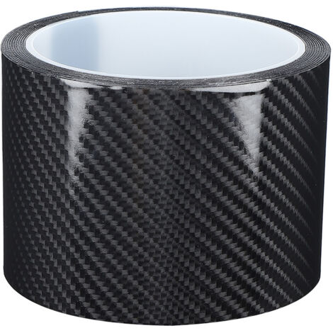 Pellicola protettiva nera in fibra di carbonio per portiera dell'auto, adesivo antigraffio (7 cm x 3 metri)