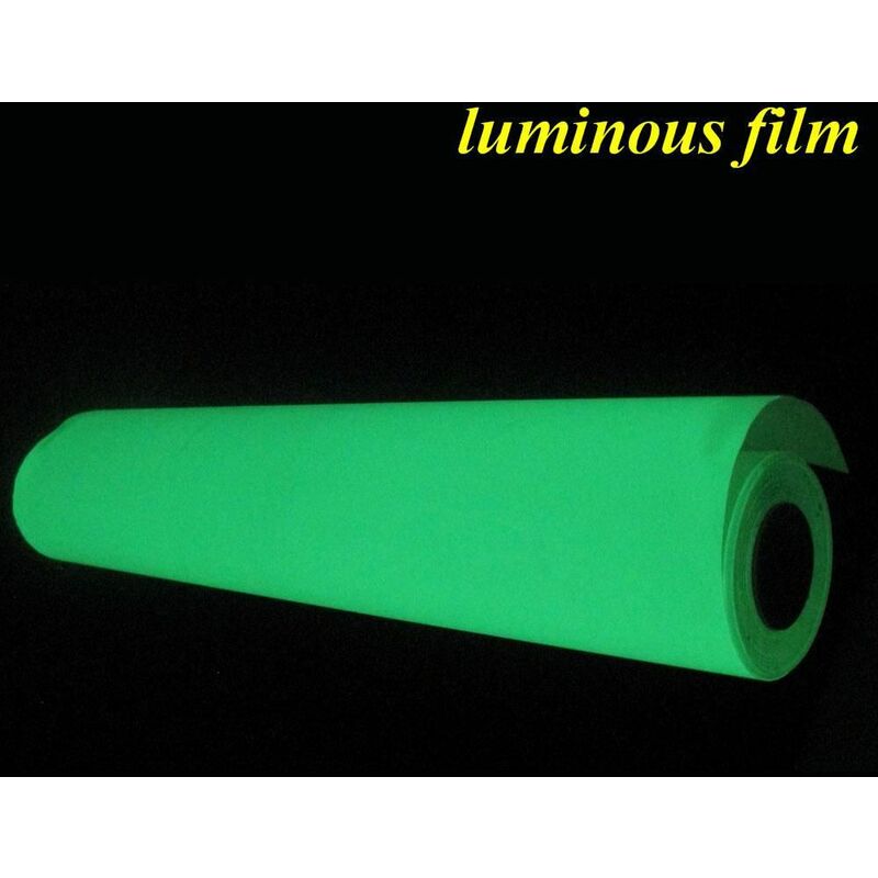 Image of Pellicola termosaldabile transfer (con ferro da stiro) fosforescente si illumina al buio blue / verde 50cm Colore - Verde, Misura - 50cm x 1 Metro