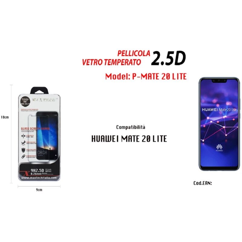 Image of Maxtech - Pellicola Vetro Temperato Huawei Mate 20 Lite Proteggi Schermo P-mate 20 Lite -