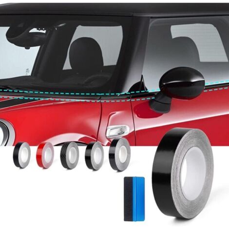 Pellicola vinilica per finestrini e portiere auto per Mini Cooper R53 R55 R56 R60 R61 F54 F55 F56 F60 (Nero lucido, 1,7 cm x 900 cm)
